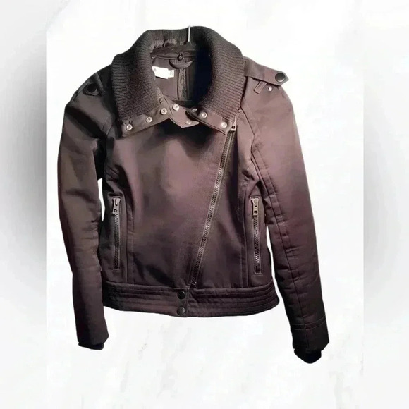 Adidas x Stella McCartney black  crop long sleeve athletic outdoor jacket 38/S - Picture 2 of 6